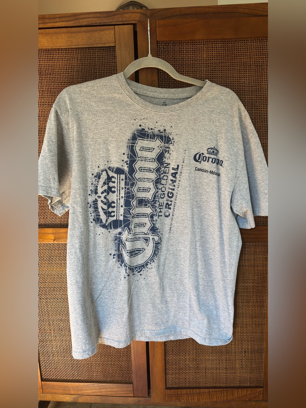 Corona Gray Tee with Navy Graphic